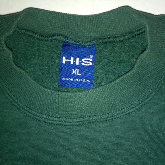Vintage H.I.S Green Crewneck Sweatshirt Men's Size XL - Made in USA - Picture 2 of 3